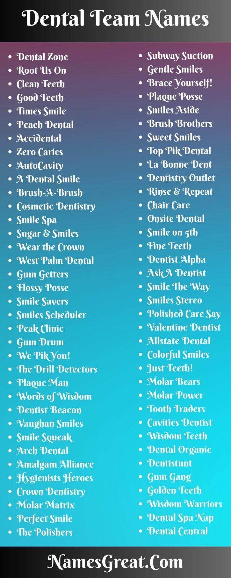 369+ Dental Team Names To Represent Your Dental Team