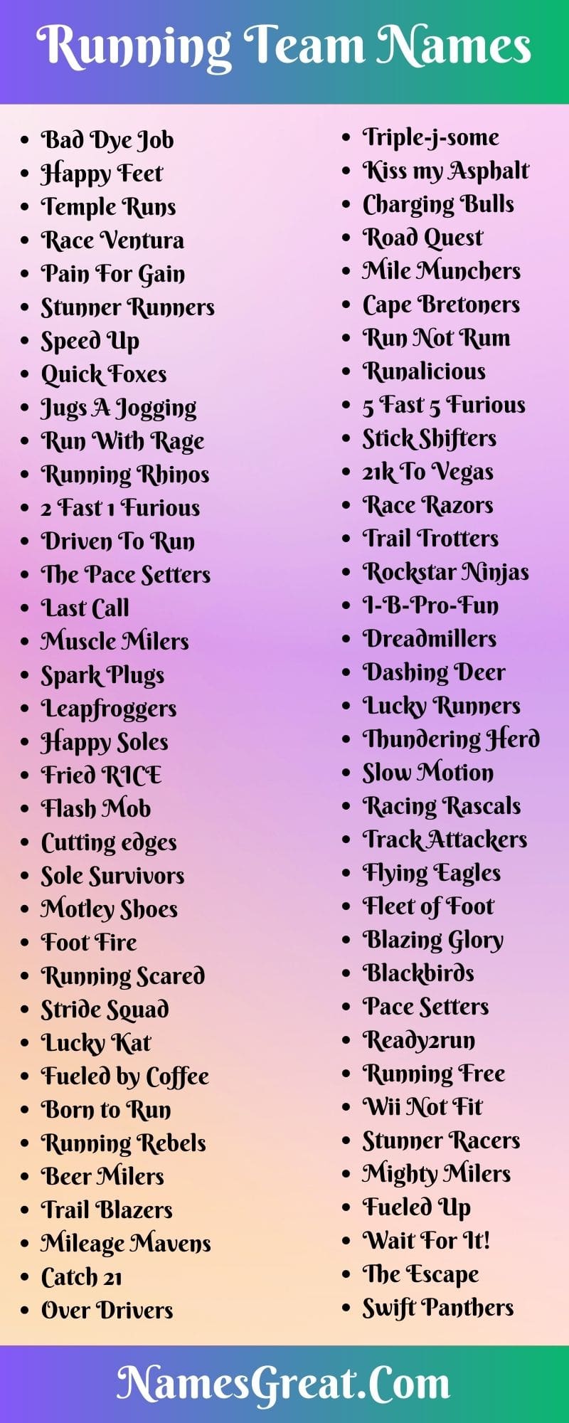 359+ Running Team Names To Stand Out More