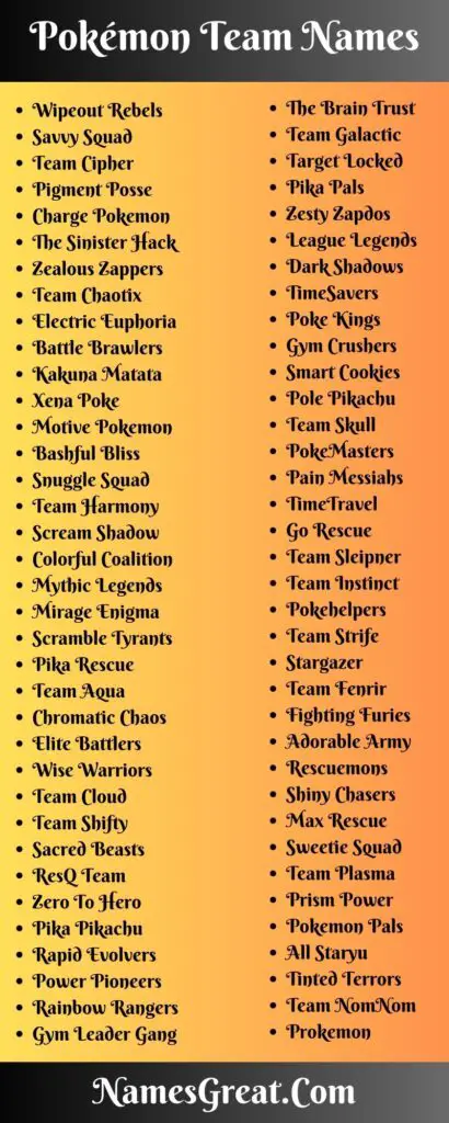 283+ Pokémon Team Names To Represent Your Team