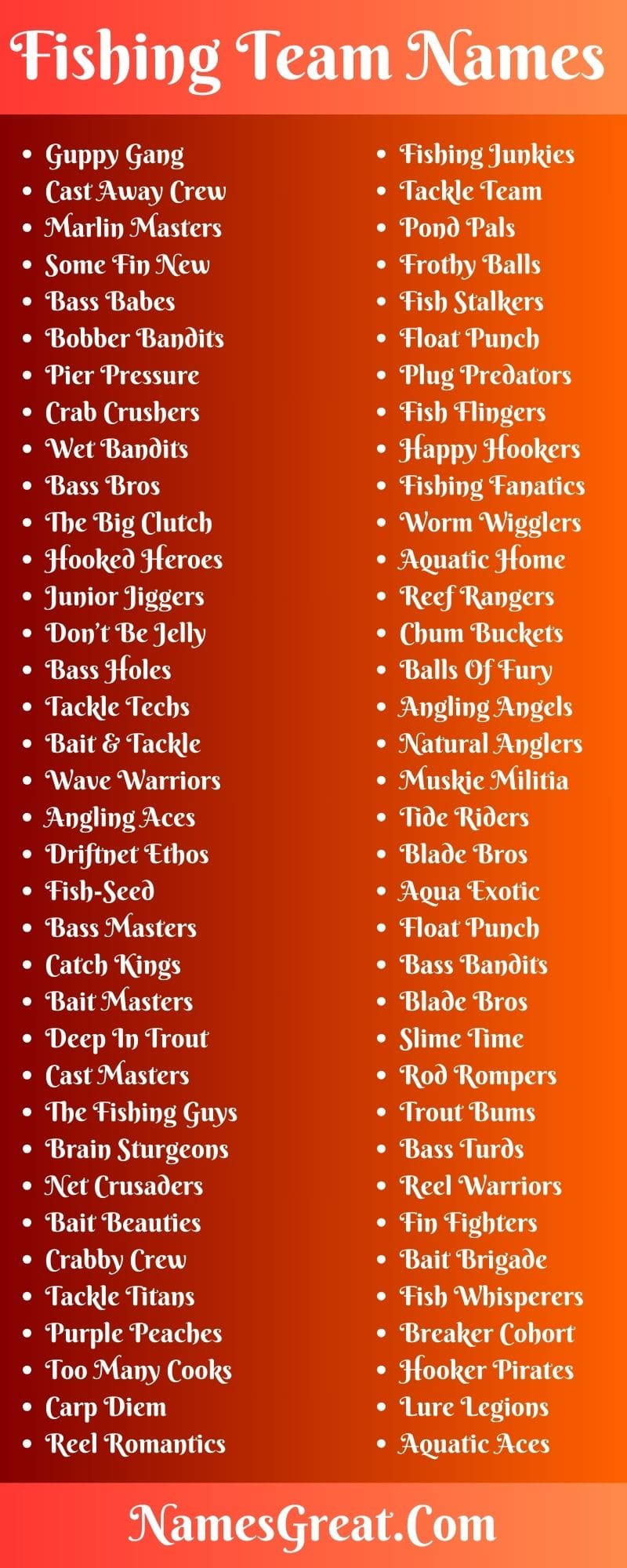 Fishing Team Names